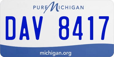 MI license plate DAV8417
