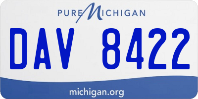MI license plate DAV8422