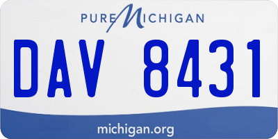 MI license plate DAV8431