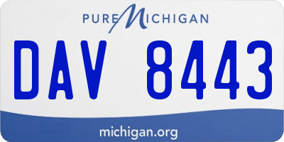 MI license plate DAV8443