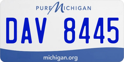 MI license plate DAV8445