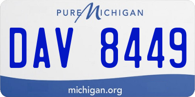 MI license plate DAV8449