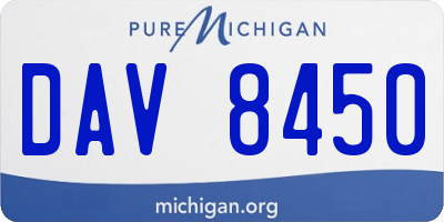 MI license plate DAV8450