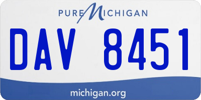 MI license plate DAV8451