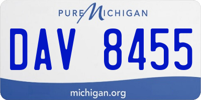 MI license plate DAV8455