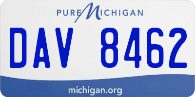 MI license plate DAV8462