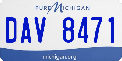 MI license plate DAV8471