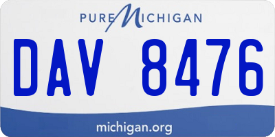 MI license plate DAV8476