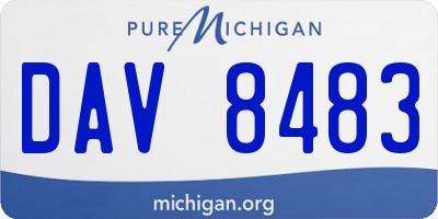 MI license plate DAV8483