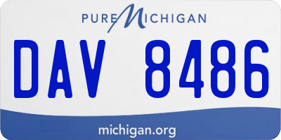 MI license plate DAV8486
