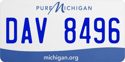 MI license plate DAV8496