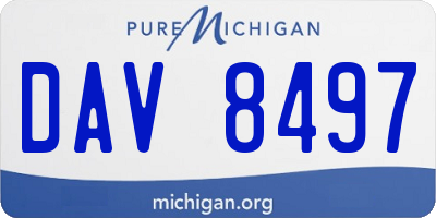 MI license plate DAV8497