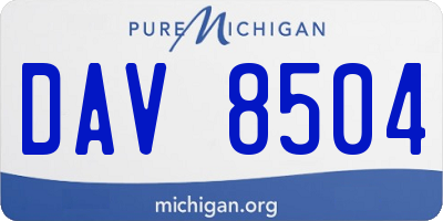MI license plate DAV8504