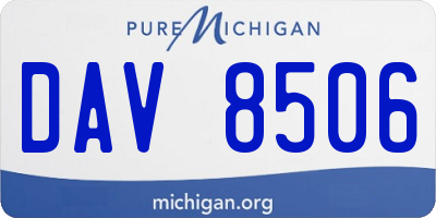 MI license plate DAV8506