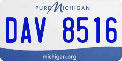 MI license plate DAV8516