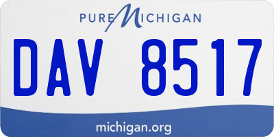MI license plate DAV8517