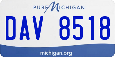 MI license plate DAV8518