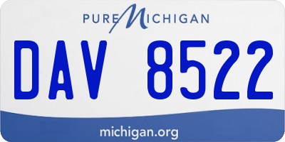 MI license plate DAV8522
