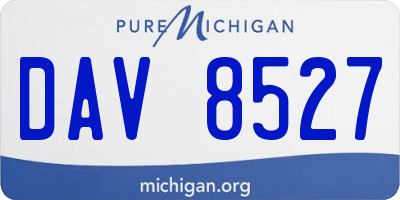 MI license plate DAV8527