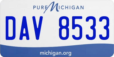 MI license plate DAV8533