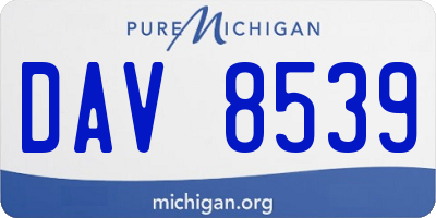 MI license plate DAV8539