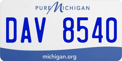 MI license plate DAV8540