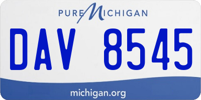 MI license plate DAV8545