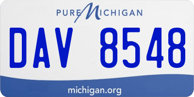 MI license plate DAV8548
