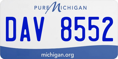 MI license plate DAV8552