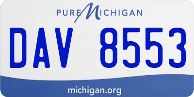 MI license plate DAV8553