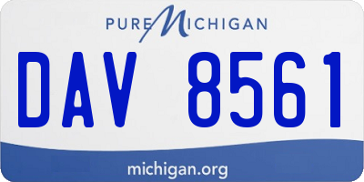 MI license plate DAV8561