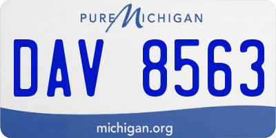 MI license plate DAV8563