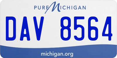 MI license plate DAV8564