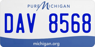 MI license plate DAV8568