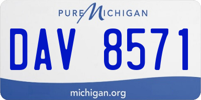 MI license plate DAV8571