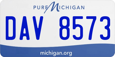 MI license plate DAV8573