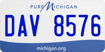 MI license plate DAV8576