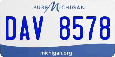 MI license plate DAV8578