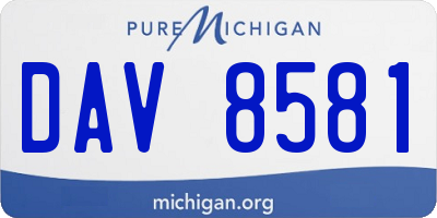 MI license plate DAV8581