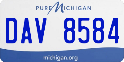 MI license plate DAV8584