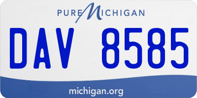 MI license plate DAV8585