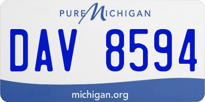 MI license plate DAV8594