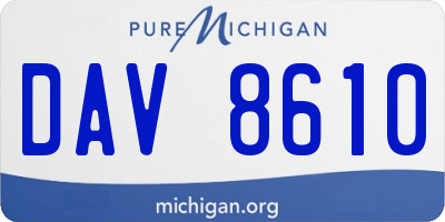 MI license plate DAV8610