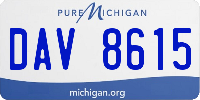 MI license plate DAV8615