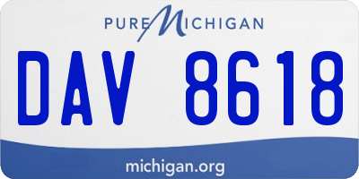 MI license plate DAV8618