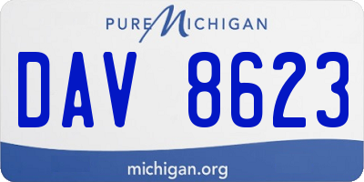 MI license plate DAV8623
