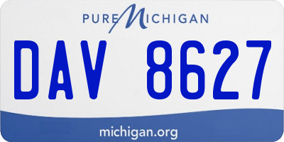 MI license plate DAV8627