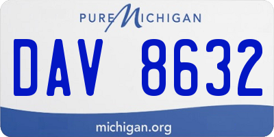 MI license plate DAV8632
