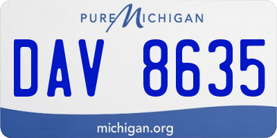 MI license plate DAV8635