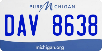 MI license plate DAV8638